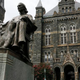 A statue of John Carroll, founder of Georgetown University, sits before Healy Hall on the school’s campus Aug. 15, 2006, in Washington, D.C. Georgetown University was founded in 1789 and is the oldest Catholic and Jesuit university in the U.S.
Alex Wong/Getty Images
